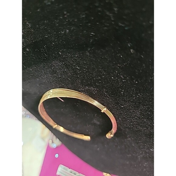 Gold Tone Vintage 14 Strand Round Open Bangle Bracelet 1960's-1980's Era - Picture 3 of 5